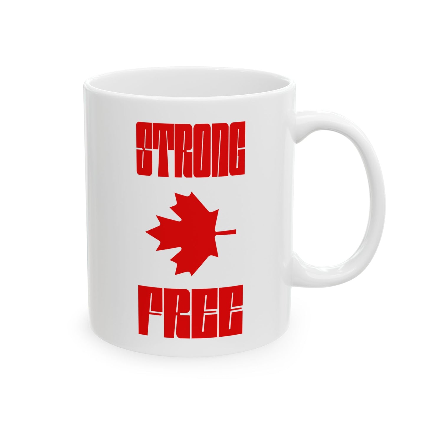 STRONG & FREE, Cheeky Canadian ElbowsUp-Themed Ceramic Mug - Perfect Gift for proud Canadians, Birthday, Father's Day, Coffee Lovers, Home Decor