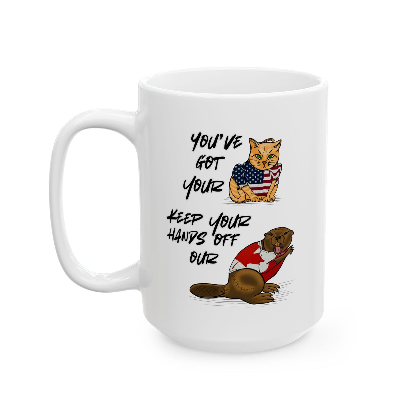 STRONG & FREE, Cheeky Canadian ElbowsUp-Themed Ceramic Mug - Perfect Gift for proud Canadians, Birthday, Father's Day, Coffee Lovers, Home Decor
