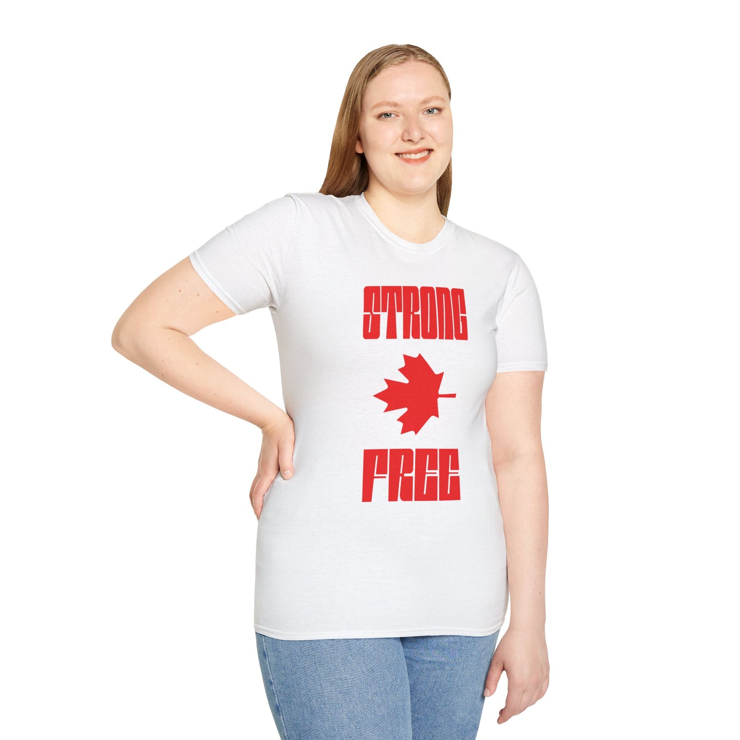 STRONG & FREE Unisex Softstyle T-Shirt | Casual Wear, Canada Day, Gift Idea, Comfortable Tee, Everyday Style