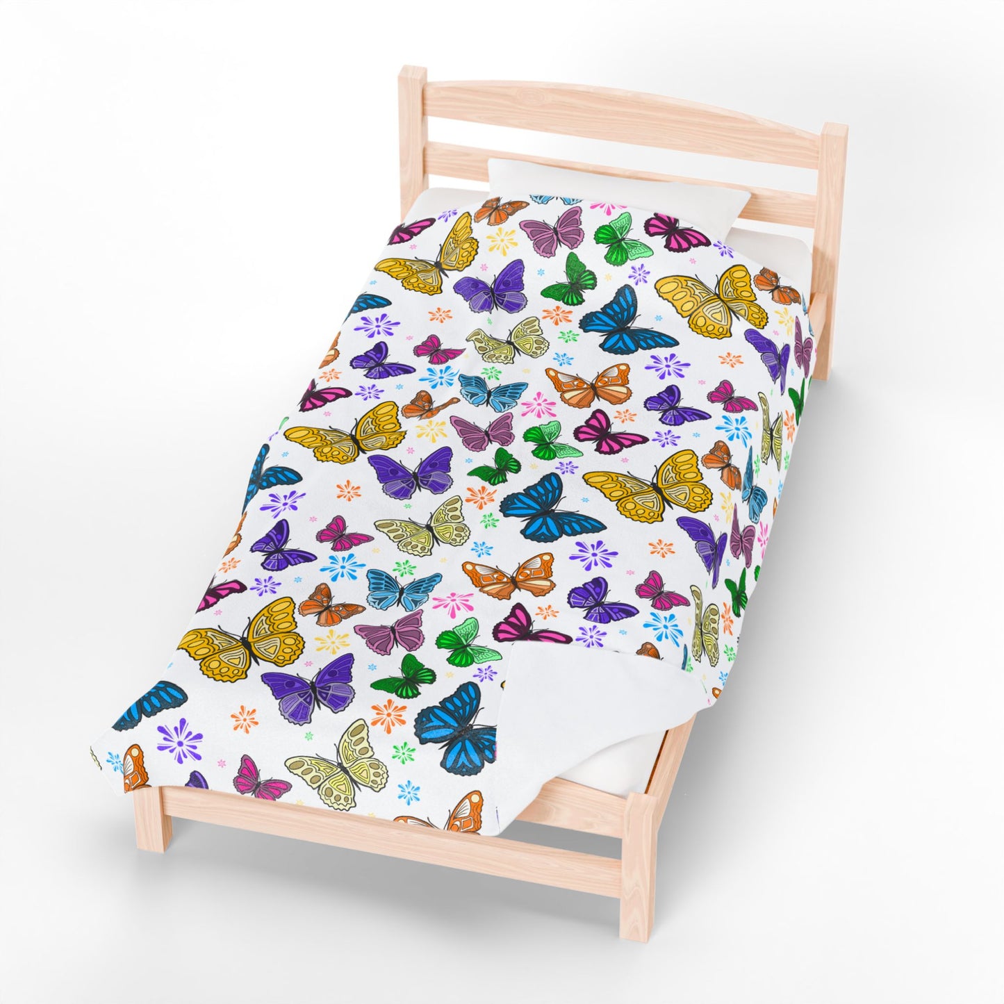 Butterfly Garden Plush Blanket, Cozy Throw for Kids, Perfect Gift for Birthdays, Home Decor, Spring Celebrations, Soft Bedding
