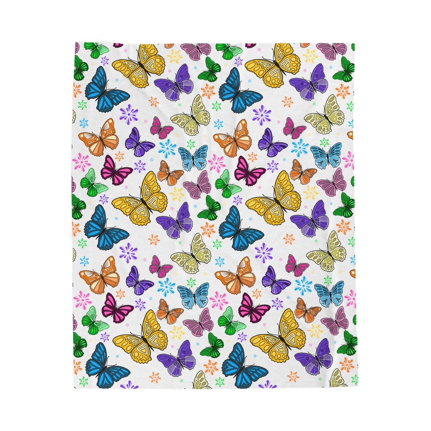 Butterfly Garden Plush Blanket, Cozy Throw for Kids, Perfect Gift for Birthdays, Home Decor, Spring Celebrations, Soft Bedding