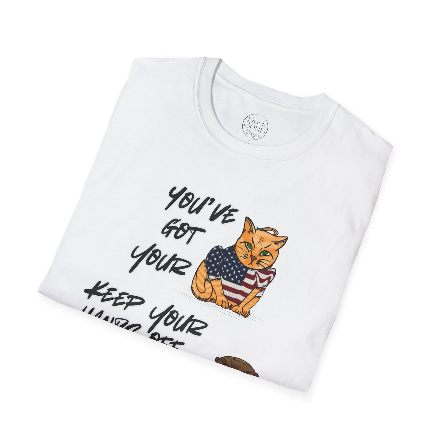 STRONG & FREE, Beaver & Pussy Cat Softstyle T-Shirt, Cheeky Animal Tee, Funny Graphic Tee, Gift for Proud Canadians, Casual Wear for Fun Occasions