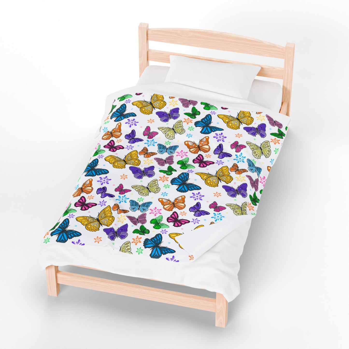 Butterfly Garden Plush Blanket, Cozy Throw for Kids, Perfect Gift for Birthdays, Home Decor, Spring Celebrations, Soft Bedding