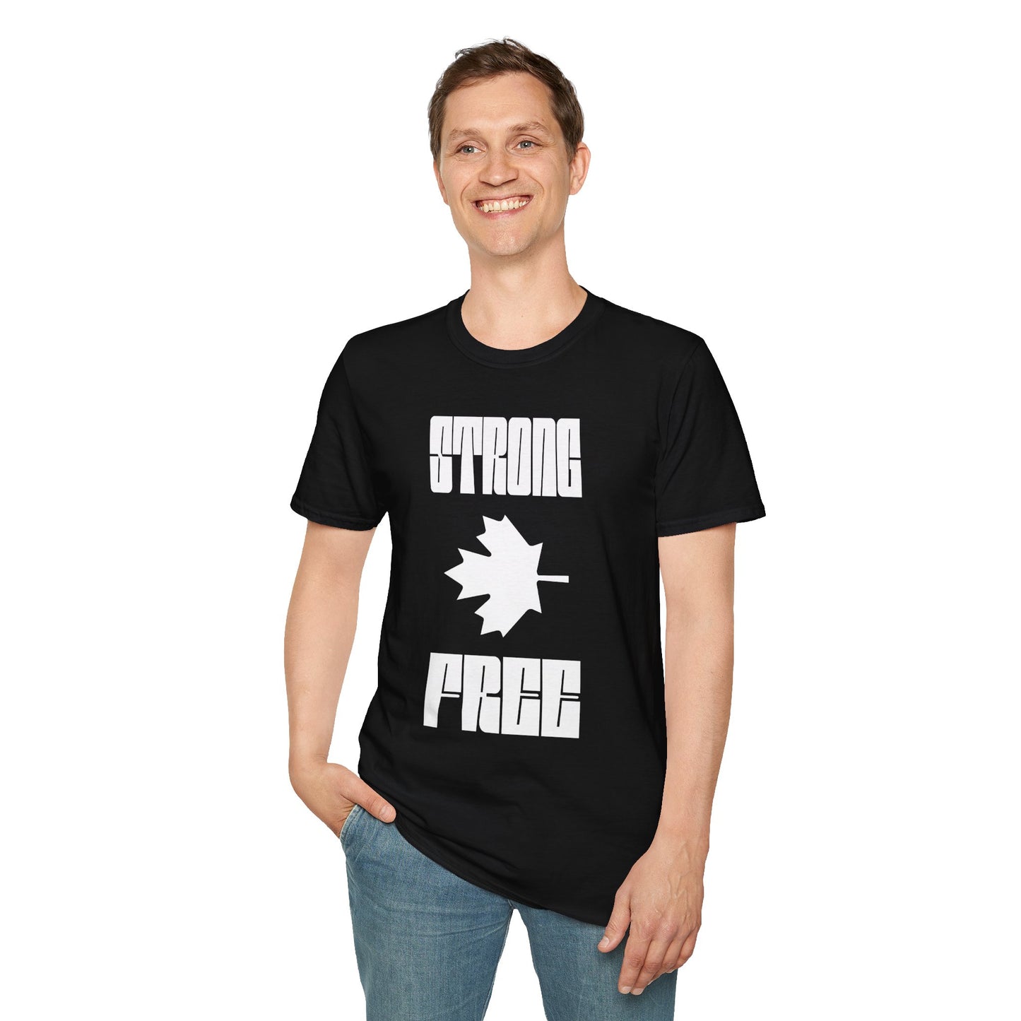 STRONG & FREE Unisex Softstyle T-Shirt | Casual Wear, Canada Day, Gift Idea, Comfortable Tee, Everyday Style