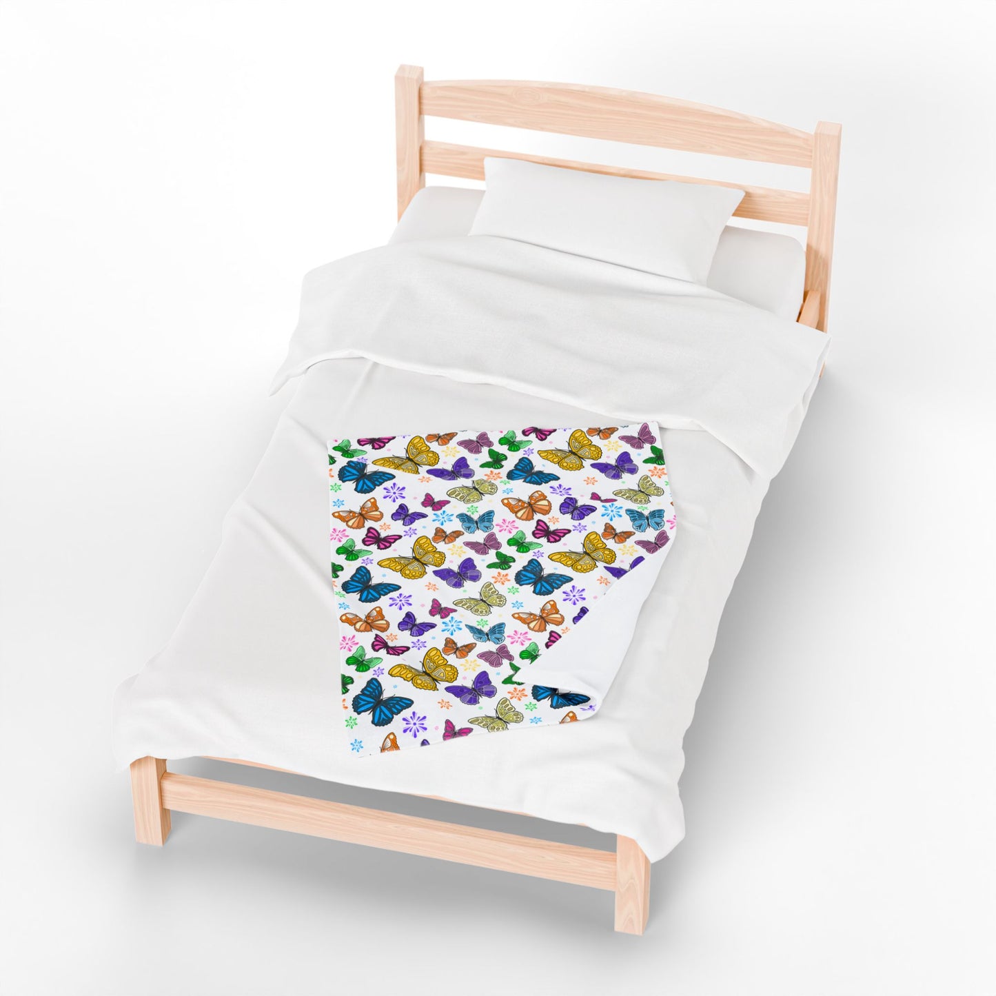Butterfly Garden Plush Blanket, Cozy Throw for Kids, Perfect Gift for Birthdays, Home Decor, Spring Celebrations, Soft Bedding