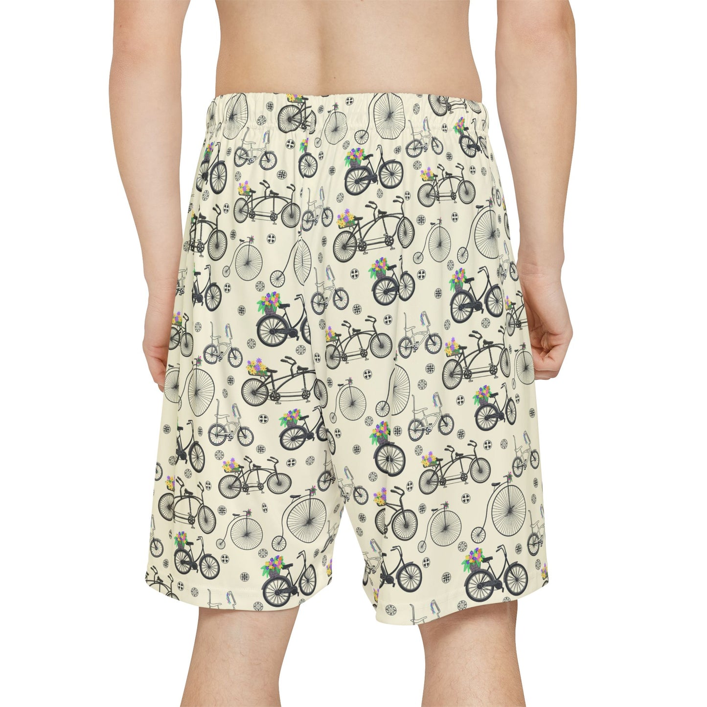 Cycling Print Men’s Sports Shorts, Outdoor Workout Gear for Cycling Enthusiasts, Activewear for Summer, Gift for Bikers