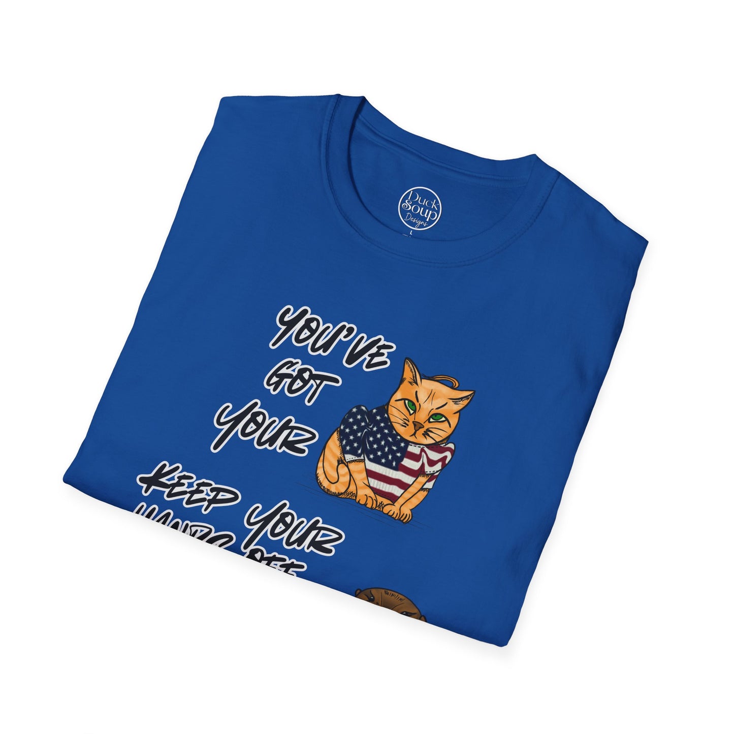 STRONG & FREE, Beaver & Pussy Cat Softstyle T-Shirt, Cheeky Animal Tee, Funny Graphic Tee, Gift for Proud Canadians, Casual Wear for Fun Occasions