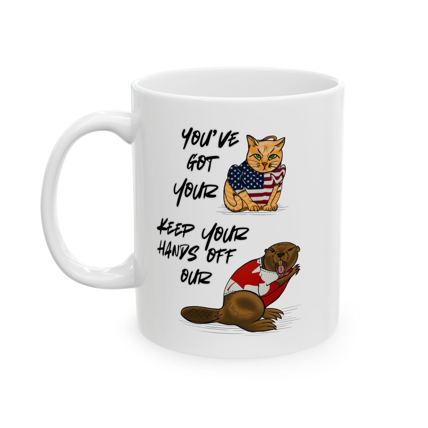 STRONG & FREE, Cheeky Canadian ElbowsUp-Themed Ceramic Mug - Perfect Gift for proud Canadians, Birthday, Father's Day, Coffee Lovers, Home Decor