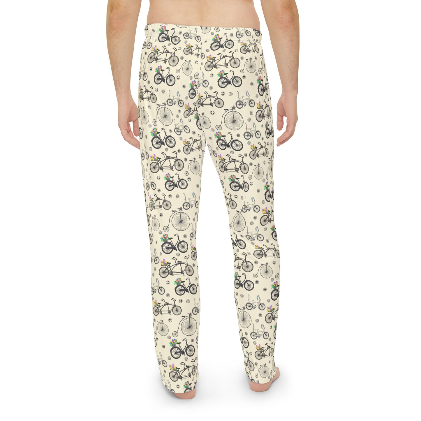 Bicycle Print Men's Pajama Pants, Comfy Sleepwear for Cycling Lovers, Perfect Gift for Father's Day, Relaxation Time, Bike Ride Nights
