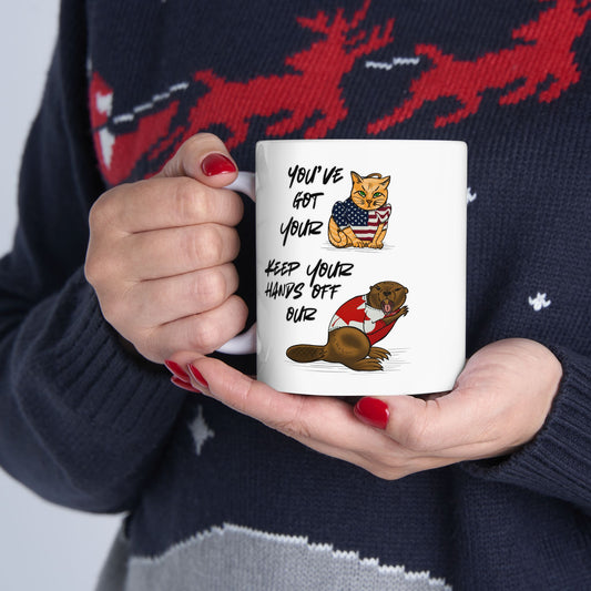 STRONG & FREE, Cheeky Canadian ElbowsUp-Themed Ceramic Mug - Perfect Gift for proud Canadians, Birthday, Father's Day, Coffee Lovers, Home Decor
