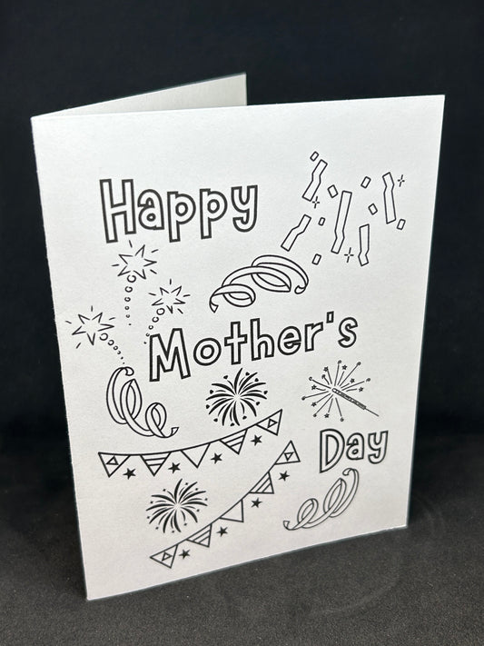 Printable MOTHER'S DAY colouring card w/envelope, KIDS, CELEBRATE