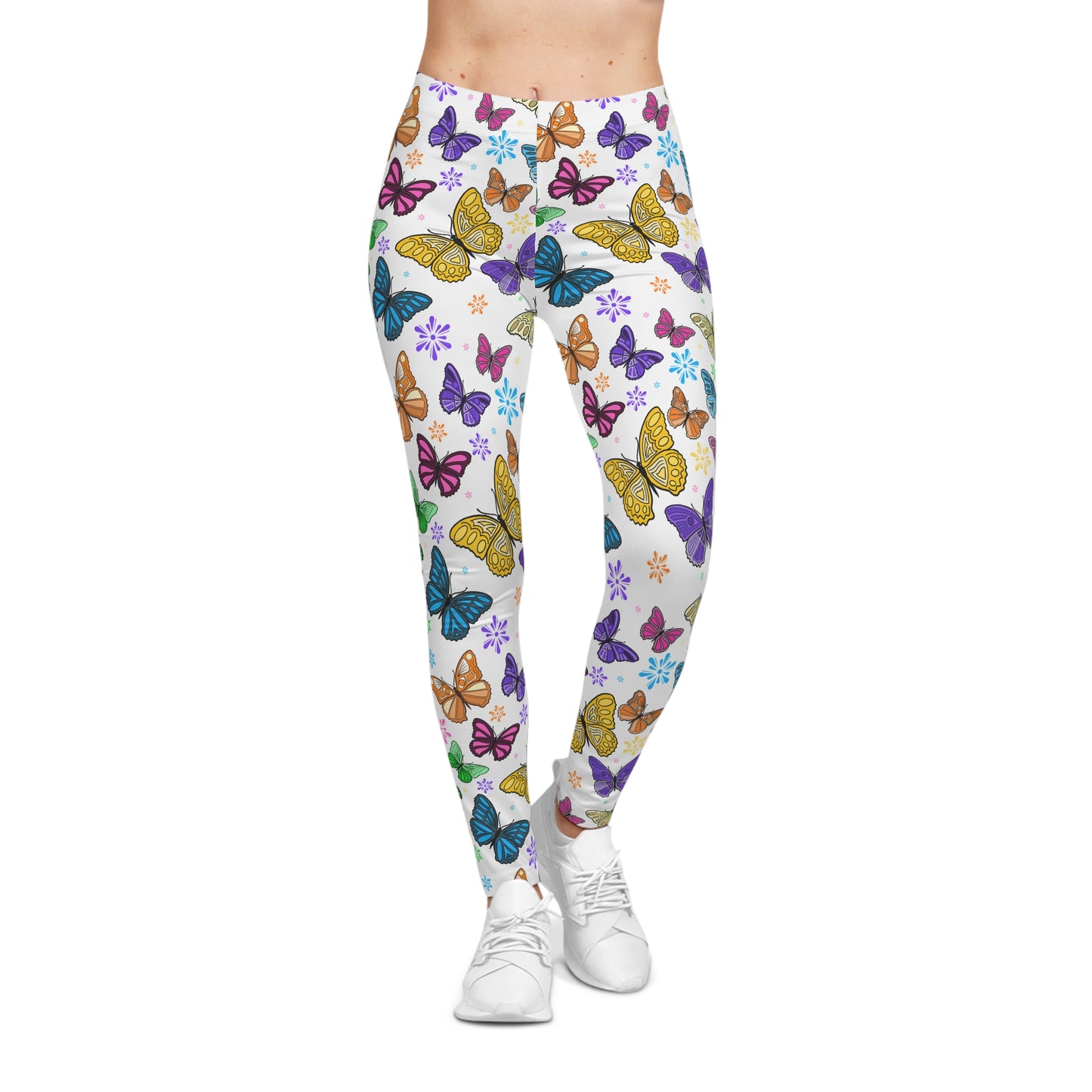 Butterfly Print Casual Leggings for Women, Spring Fashion, Yoga Wear, Fitness Apparel, Gift for Her, Nature Activewear