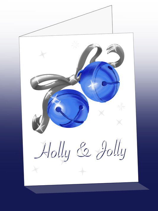 Printable CHRISTMAS card w/envelope - CLASSIC / BELLS