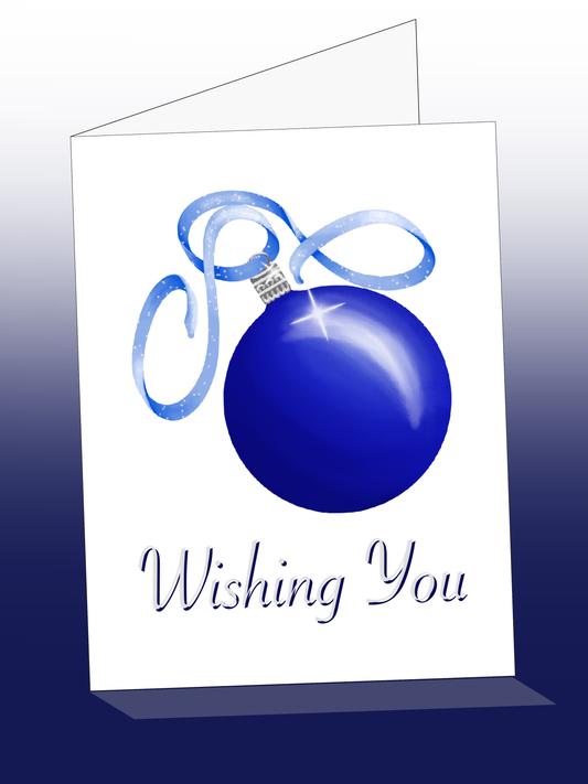 Printable CHRISTMAS card w/envelope - CLASSIC / ORNAMENT