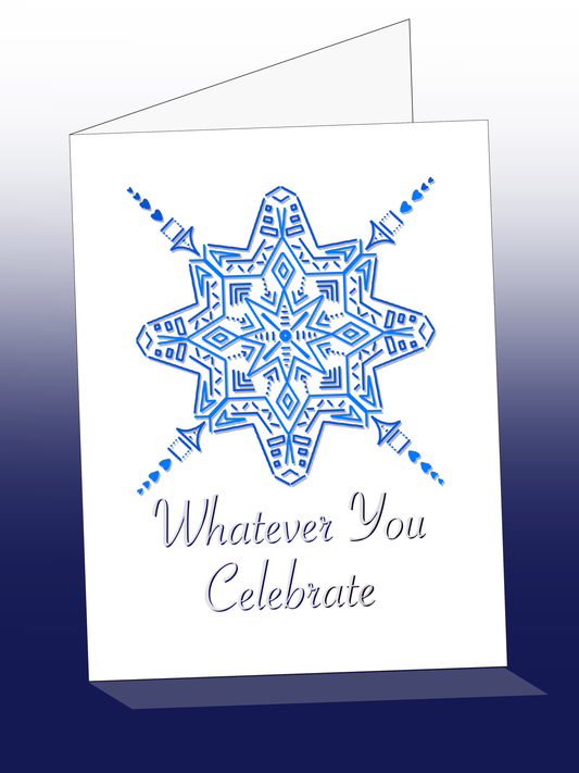 Printable CHRISTMAS card w/envelope - CLASSIC / SNOWFLAKE