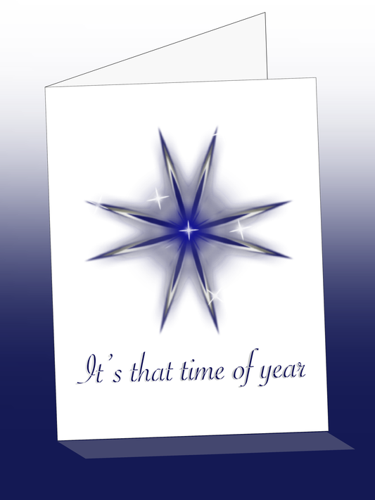 Printable CHRISTMAS card w/envelope - CHEEKY / STAR
