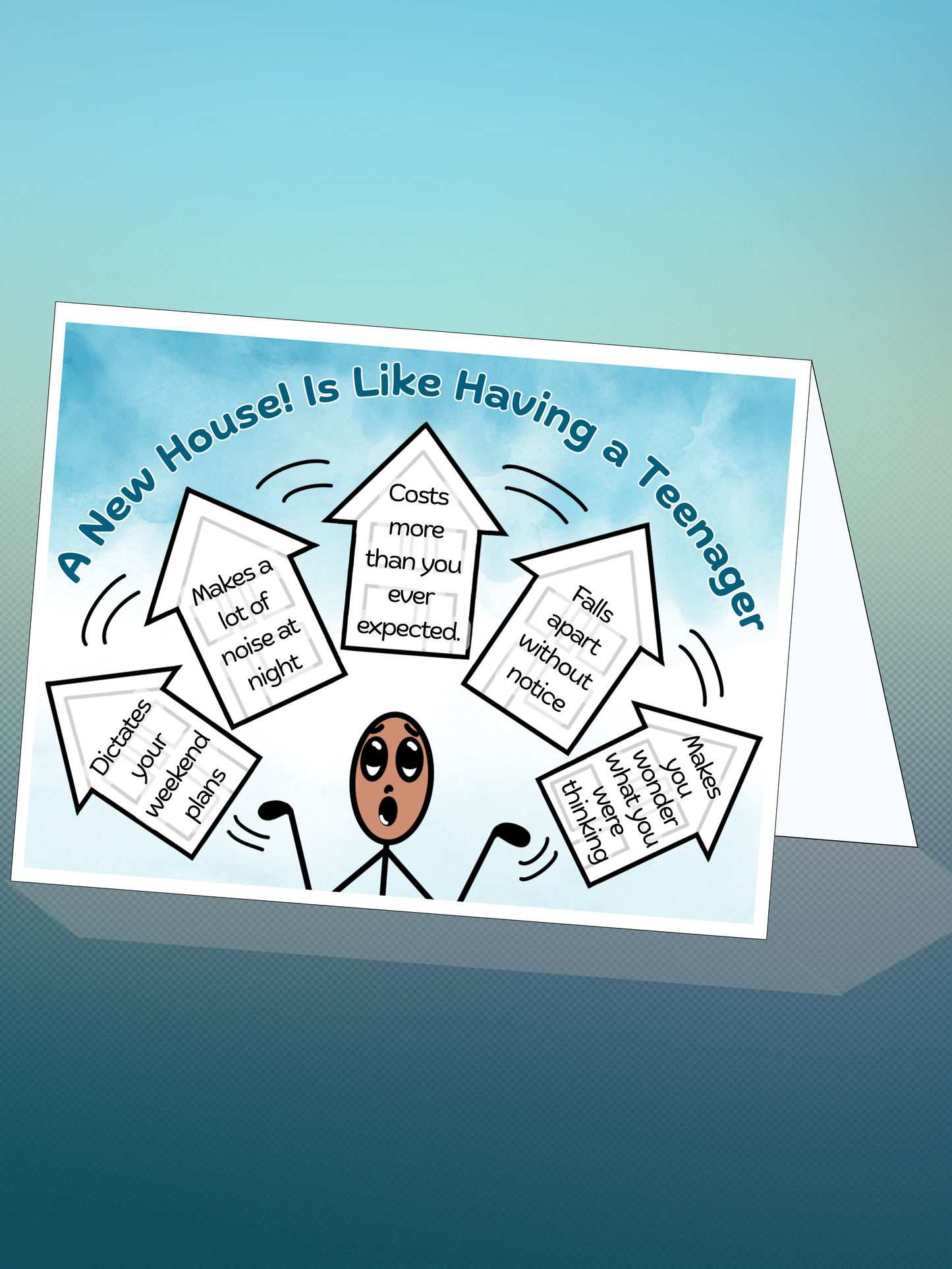 Printable NEW HOME card w/envelope - CHEEKY