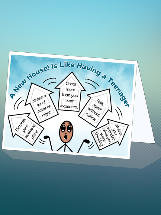 Printable NEW HOME card w/envelope - CHEEKY