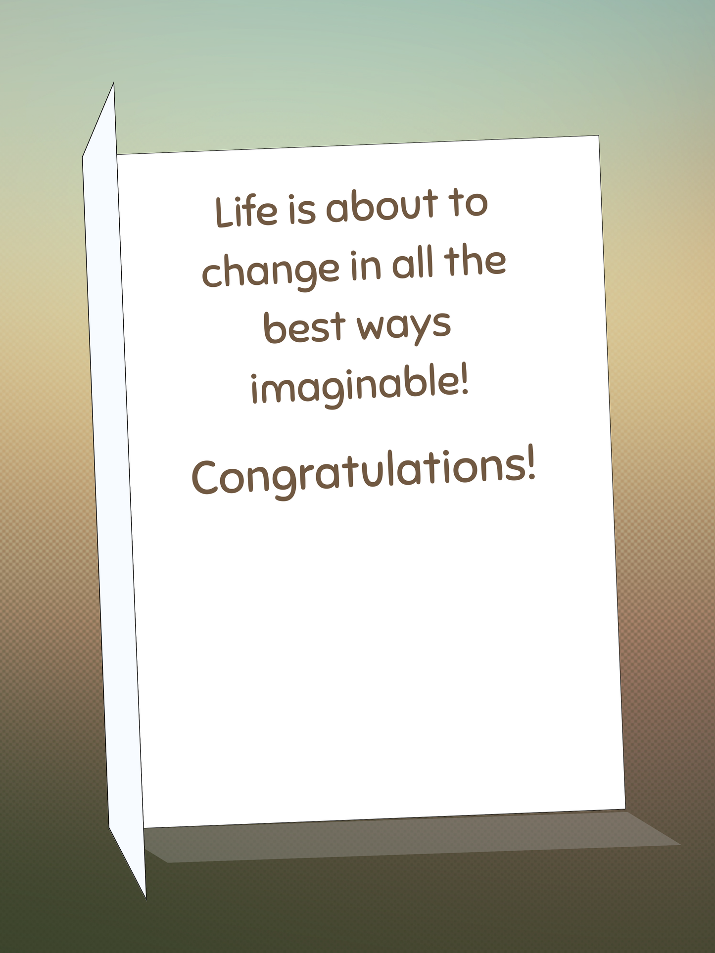 Printable CONGRATULATIONS card w/envelope - CLASSIC