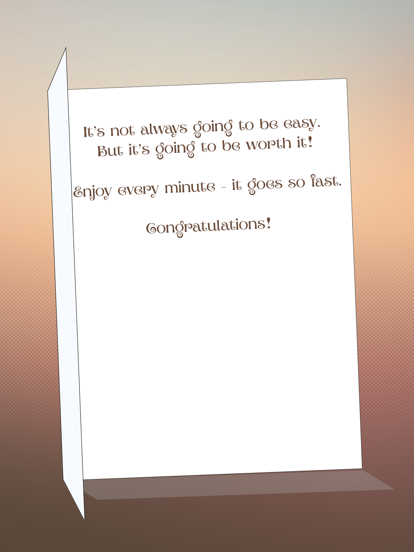 Printable CONGRATULATIONS card w/envelope - CLASSIC