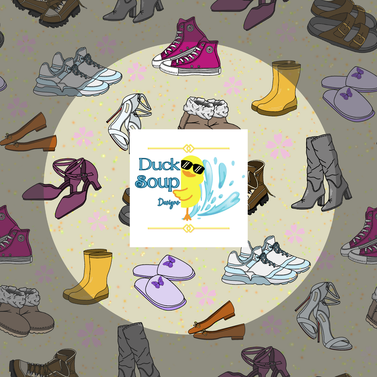 Seamless Print Patterns - Single 12x12, Shoes, best quality .png files